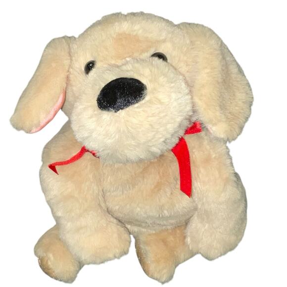 Two Blind Brothers Plush Guider Dog Braille Stuffed Animal Nursery Decor Tan 16" - Picture 1 of 12